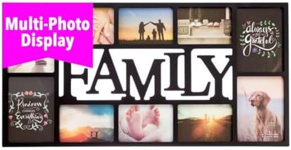 kieragrace KG Family 10 Openings Collage Frame - 14.5" by 28.5", Fits 4 - 5" x 7" and 6 - 4" x 6" Photos, Black