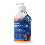 Zipvit Scottish Salmon Oil for Dogs & Cats, Supports Healthy Skin & Coat,Immunity, Joint & Brain Health, Naturally Rich in Omega 3, 6 & 9 (1 Litre)