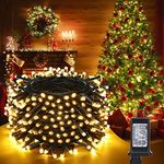 LED Christmas Lights Indoor Outdoor, 82 Feet 200 LED 8 Modes Fairy String Lights with Timer, Connectable, Christmas Twinkle Lights for Garden, Yard, Party, Holiday, Xmas Tree Decorations (Warm White)