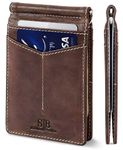 SERMAN BRANDS RFID Blocking Wallet Slim Bifold - Genuine Leather Minimalist Front Pocket Wallets for Men with Money Clip Gift, Morning Roast Rogue, Slim