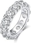 SecreTalk 3.5ct Moissanite Engagement Promise Ring for Women - Moissanite Wedding Band 925 Sterling Silver D Color VVS with Certificate of Authenticity, 6.5, Sterling Silver, Moissanite