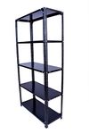 Menage® Slotted Angle Rack Shelving Unit Multipurpose Storage Rack (Black) (5 Shelf, 6 X 4 X 1 Ft. / 72 X 48 X 12 Inch)(22 Gauge Shelf,16 Gauge Angles)