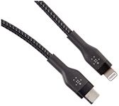 Belkin BoostCharge Pro Flex Braided USB Type C to Lightning Cable 2Pack (1M/3.3FT), MFi Certified 20W Fast Charging PD Power Delivery for iPhone 13, 12, 11, Pro, Max, Mini, SE, iPad and More - Black