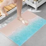 7VSTOHS Shower Mat Non Slip Anti Mould, Non Slip Bath Mat with Drain, Soft PVC Loofah Shower Bath Mat for Tub, Quick Drying Shower Mat for Bathroom