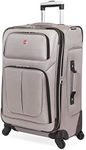 SwissGear Sion Softside Expandable Luggage, Pewter, Checked-Medium 25-Inch