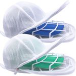 MCHKJ Hat Washer for Washing Machine, Cap Washer with Mesh Bags, Hat Washer for Baseball Caps, Hat Cleaner/Cleaning Protector (White - 2 Pack)