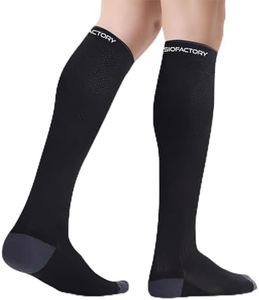 Physio Factory Sports Compression Socks 20-30 mmHg for Men and Women. (AU, Alpha, Large, X-Large, Regular, Regular, Black)