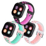 Mengudig 3 Pack Compatible with Gizmo Watch Band Replacement Gabb Watch Bands Syncup Kids Watch Band,Breathable Soft Silicone Watch Bands for Kids Verizon Gizmo Watch 3 2 1