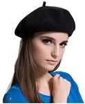 MAYMII Wool Black Beret Hat - Frenc