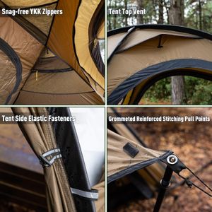 POMOLY LEO 2 Camping Hot Tent with Wood Stove, 1-2 Person, 20D Portable