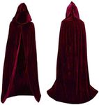 Coolwife Velvet Kids Cloak Cape Hooded Party Halloween Cosplay Unisex Children Costumes (Wine Red)