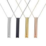 AeroGlo 4PCS Anxiety Relief Necklace Mindful Anapana Breathing Necklace Relieve Stress Anxiety Necklace for Women Men, Stainless Steel Portable Deep Breathing Exercises Necklace (Multicolor)