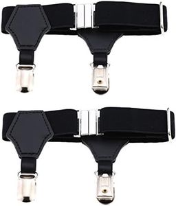 Outman 2pcs Adjustable Sock Garters Metal Clips Sock Suspenders Holders for Cotton and Silk Socks (Black)