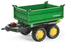 rolly toys | rollyMega Trailer John Deere | Giant Three Site Tipping Trailer for Pedal Tractor | 122004