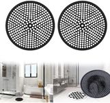 Wzenclave Shower Drain Hair Catcher, Shower Stall Drain Cover Bathroom Drain Protector Stainless Steel Prevent Clogging Drains Bathroom Floor Drain Hair Filter Screen Protector with Silicone Rim