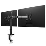 Suptek Dual LED LCD Monitor Desk Mount Heavy Duty Fully Adjustable Stand for 2 / Two Screens up to 27 inch (MD6442)