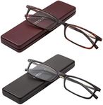 EYEGUARD Reading Glasses with Portable Case Slim Mini Pocket Readers for Women Men Eye Glasses