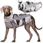 Kuoser Dog Winter Jacket Waterproof Windproof Dog Warm Jacket for Small Medium Large Dogs Pet Camo Fleece Vest with Smooth Zipper Closure Reflective Puppy Cold Weather Apparel Winter Outdoor Outfit