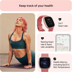 Fitbit Versa 4 Smartwatch – Pink Sand Fitness Tracker