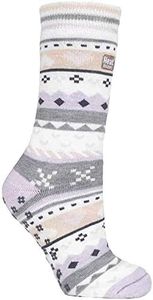 Heat Holders Women's Soul Warming Winter Warm Slipper Socks (Lilac/Grey) 4-8UK 5-9US