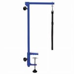 Master Equipment Blue Foldable Grooming Arm for Pets – 24” to 48” in Height, Attaches to Grooming Table Minimum 3” Thick