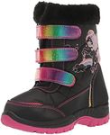 Rugged Bear Unisex-Child Girls Winter Water Resistant Sherpa Lined Insulated Snow Boots (Toddler/Little Kid), Black Multicolor, 8 Toddler