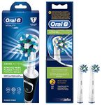 Oral B Vitality 100 Black Criss Cross Electric Rechargeable Toothbrush Powered by Braun & Oral B Cross Action Toothbrush Heads Pack Of 2 Replacement Refills For Electric Rechargeable - Oral Care Combo