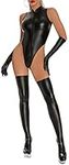 FEOYA - Faux Leather Bodysuit Women