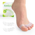 Bukihome 4 Pair Toe Separator,Bunion Corrector for Women Men Toe Spacers to Correct Bunions Toe Straightener Toe Stretcher Big Toe Correctors Gel Toe Separators (Transparent Color+S)