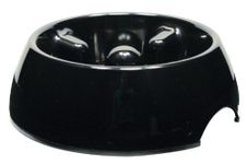 Dogit Go-Slow Anti-Gulp Dog Bowl, Black, Large, 1.2 Litre