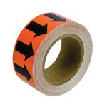 Brady 91418 90' Length, 2" Width, B-946 High Performance Vinyl, Black on Orange Color Arrow Tape, Legend (Arrow Pictogram)