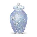 The Bradford Exchange 'Loving Wishes For My Daughter' Heirloom Porcelain® Musical Jar – Jar Holds 365 Wishes On Parchment. Platinum Accents, 49 Jewels, Hand-Glazed Pearlised Finishes. Sweet Melody