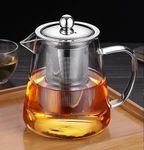 WEEMAGIC Glass Teapot Tea Kettle-with Stainless Steel Removable Infuser for Blooming Tea & Loose Leaf Tea, Microwave & Stovetop Safe, 950ML/32oz