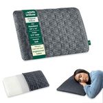 The White Willow Thin Pillow For Sleeping-Slim Engineered Latex Super Soft Slim Pillow For Neck & Shoulder Pain Relief-Flat Pillow-Orthopedic Cervical Pillow For Neck Support-Standard Size-2.5"H-Grey
