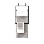 Anko Powder-Coated Iron, 3-Tiered Over-The-Door Towel Holder | Towel Hanger for Bathroom | Rustproof & Fast Draining | Black | 68(H) x 42 (W) Cms