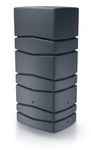 Garden Large Rectangular Plastic Water Butt Set Inc Connection kit 350 450 650 litres (350 Litres, Anthracite)