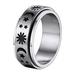 Stainless Steel Rings for Women Mood Rings Anxiety Relieving Fidget Ring Cool Mens Rings Rotatable Eboy Ring