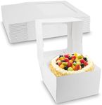 MT Products White Kraft Paperboard Auto-Popup Window Pie/Cake Bakery Box