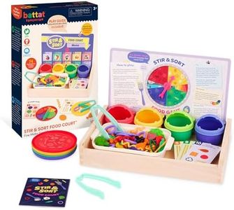 Battat Education – Play Food Set – Sorting Toy Food – Toddler Pretend Play Set – Fine Motor Food Toy – Learning Kitchen Toys - 3 Years + – Stir & Sort Food Court (102 Pcs)