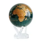 MOVA Globe Green and Gold 8.5" with Base, Solar Powered Rotating Globe No Need of Battery or Chord, Unique Gift and Decoration