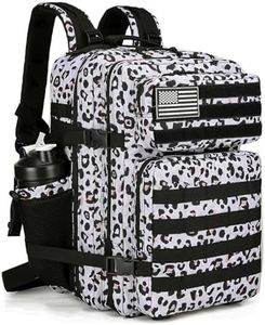 SEYATULLH Mochila Táctica Mochila Militar con Estante de Botella Bug Out Bag Assault Pack Mochila Masculina Caminata Femenina, Mochila de Caza 45l (Estampado de Leopardo)