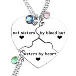 ZNTU Weirdo 1 Weirdo 2 Weirdo 3 Necklace Heart Bff Necklace for 3 Best Friend Necklaces Sister Friendship Jewelry, Rhinestone, Rhinestone