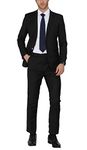 WEEN CHARM Men's Suits Slim Fit 2 Piece Black Tuxedo Two Button Wedding Groom Prom Party Blazer Pants Set