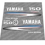 411 Decals Aftermarket Replacement for Yamaha 150 Four Stroke (2002-2006) Gray-White Outboard Decal (Sticker) Set