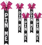 4 PCS Cheer Pin Me Ribbon Cheer Bag Bow Keychain with Rhinestones Bow Pin Me Cheer Competition for Teen Girls Cheerleading Sports Accessory