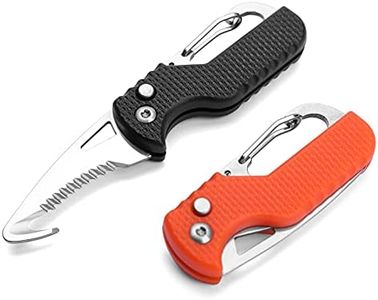 ITOKEY EDC Pocket Folding Knife, 2 Pack Small Keychain Knives, Seatbelt Cutter, Rescue Tool, Multicolor