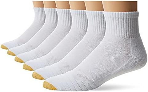 GOLDTOE Men's Tech Ankle Socks, 6-Pairs, White, Large