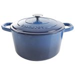 Crock-Pot Artisan Round Enameled Cast Iron Dutch Oven, 7-Quart, Sapphire Blue