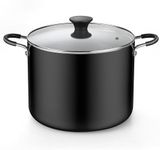 Cook N Home Nonstick Stockpot with Lid 10.5-Qt Black