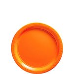 Amscan Big Party Pack 50 Count Paper Dessert Plates, 7-Inch, Orange